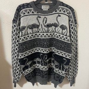 Vintage Knit Flamingo Sweater